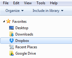 Dropbox Windows Explorer Favorite